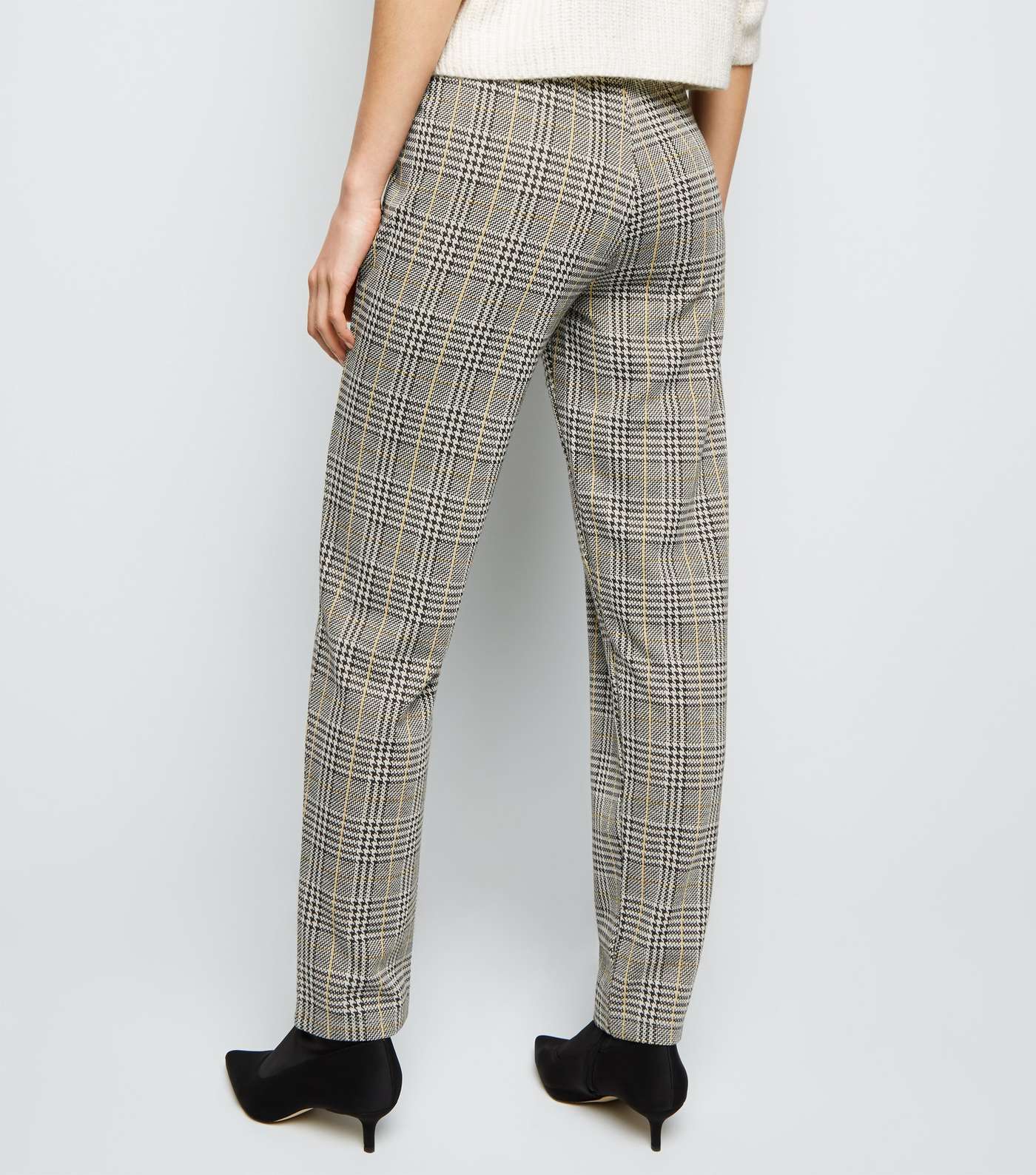 Tall Light Grey Check Pull On Trousers  Image 3