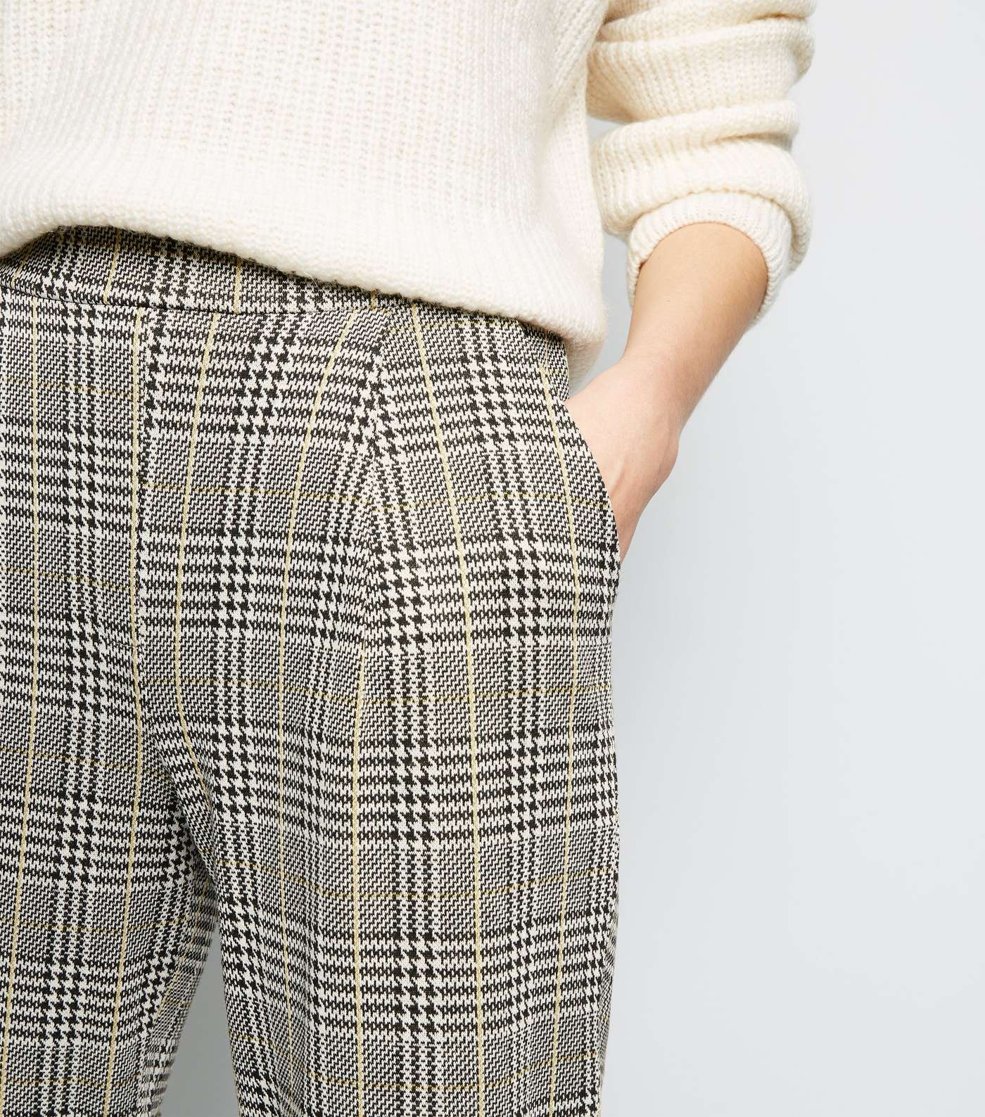 Tall Light Grey Check Pull On Trousers  Image 5