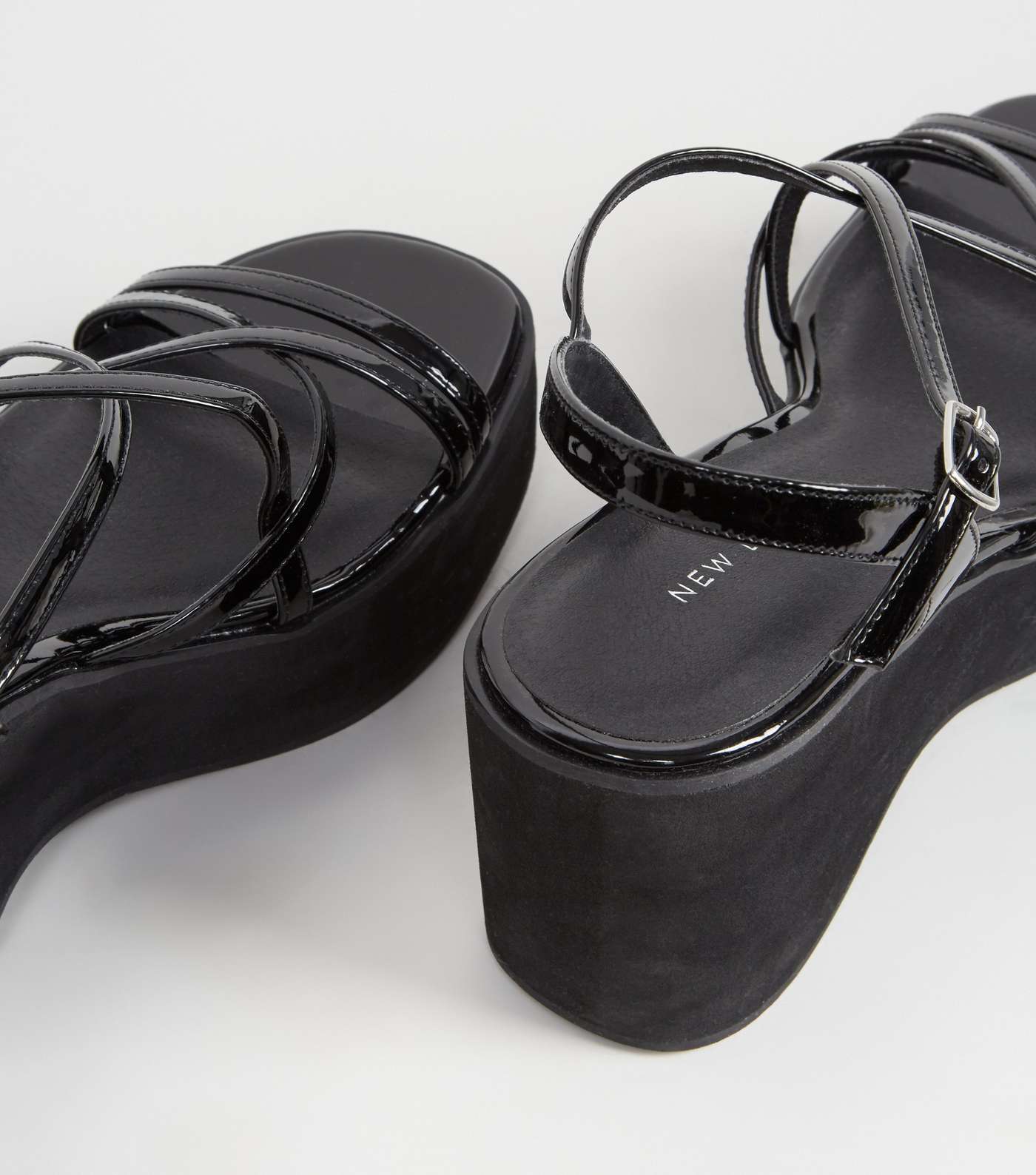 Black Strappy Platform Sandals  Image 4