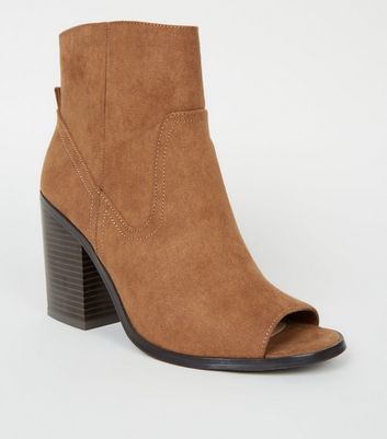 peep toe western booties
