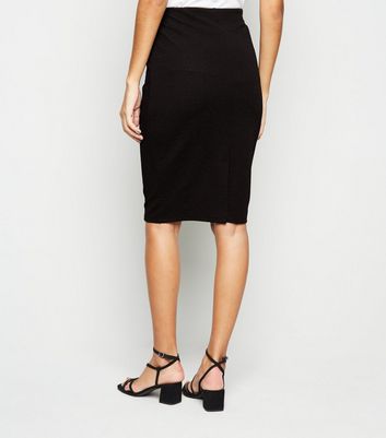 Black Textured Midi Pencil Skirt New Look shop for Black Textured Midi Pencil Skirt New Look at Shopo