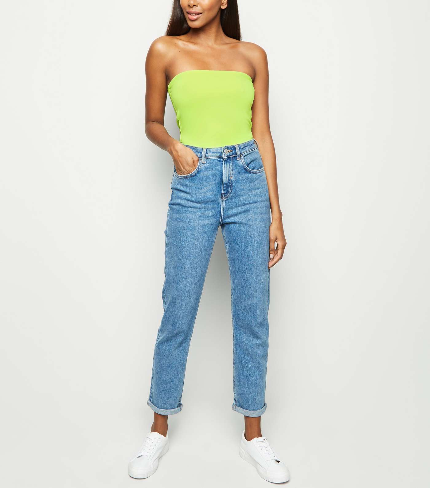 Light Green Cropped Bandeau Top Image 2