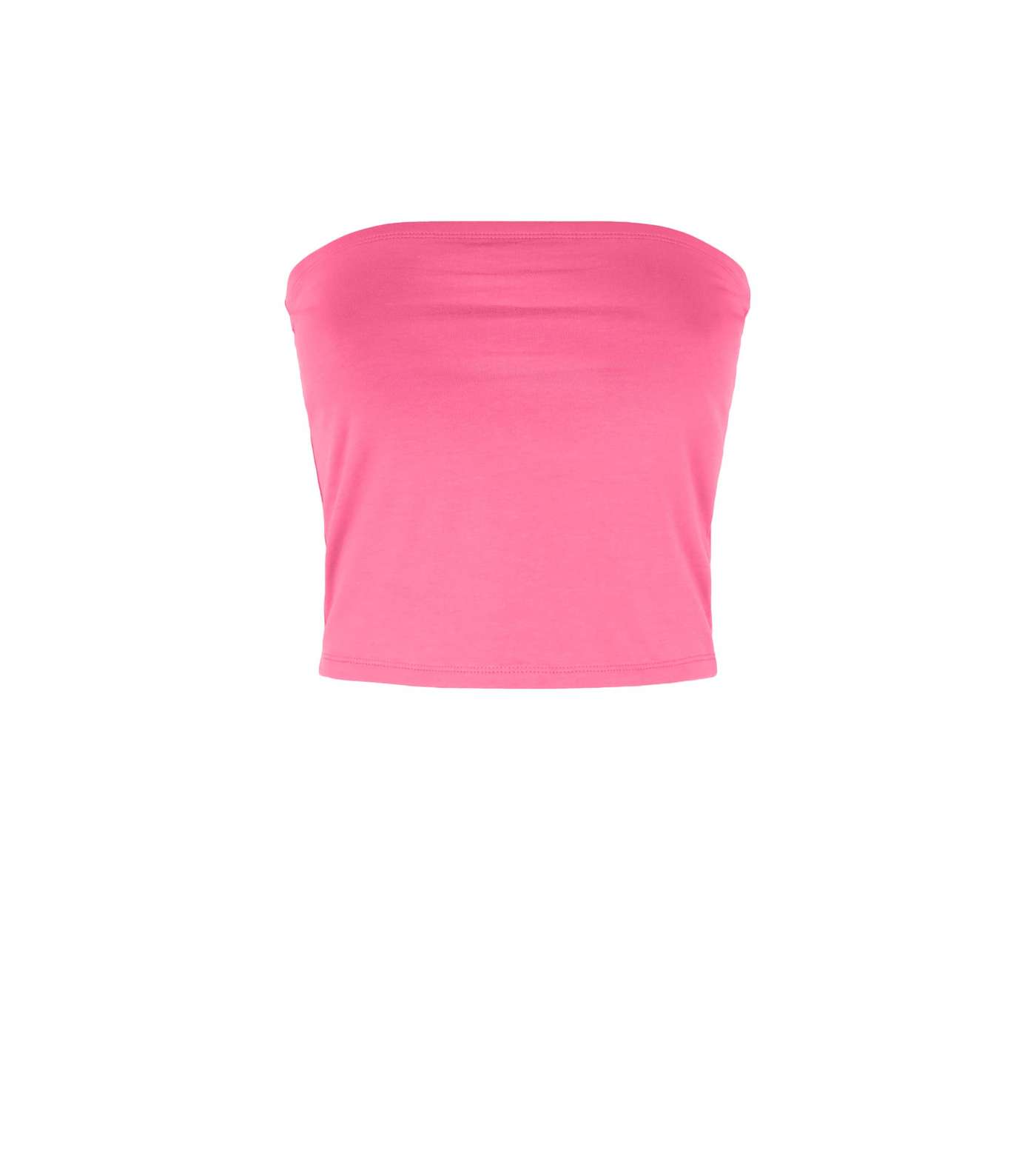 Bright Pink Cropped Bandeau Top Image 4