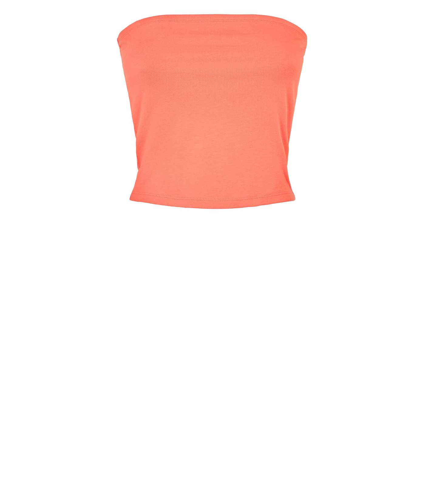 Coral Cropped Bandeau Top Image 4