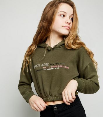 girls khaki hoodie