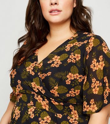 Blue Vanilla Curves Brown Floral Mini Dress New Look shop for Blue Vanilla Curves Brown Floral Mini Dress New Look at Shopo