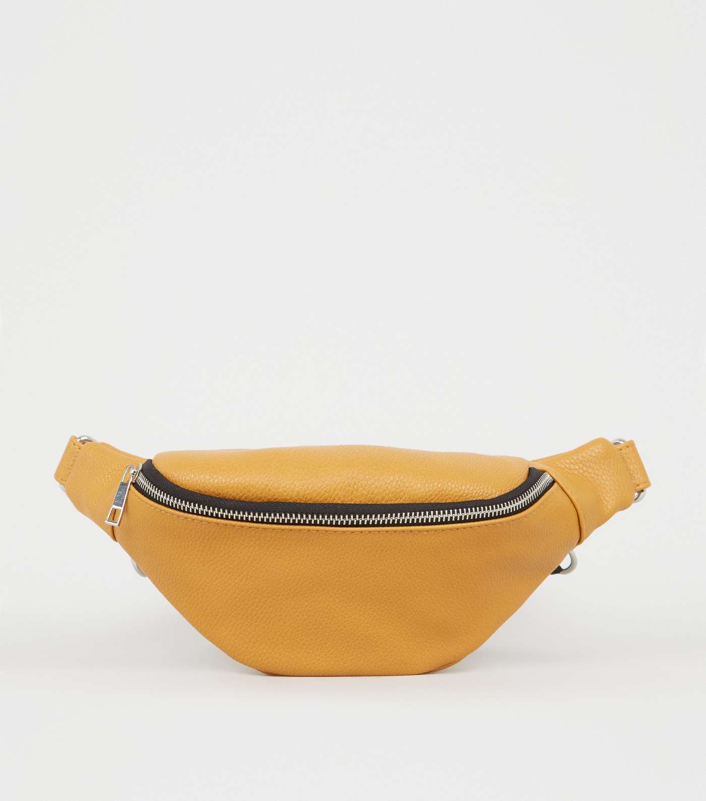Mustard Leather-Look Chain Strap Utility Bum Bag Image 2
