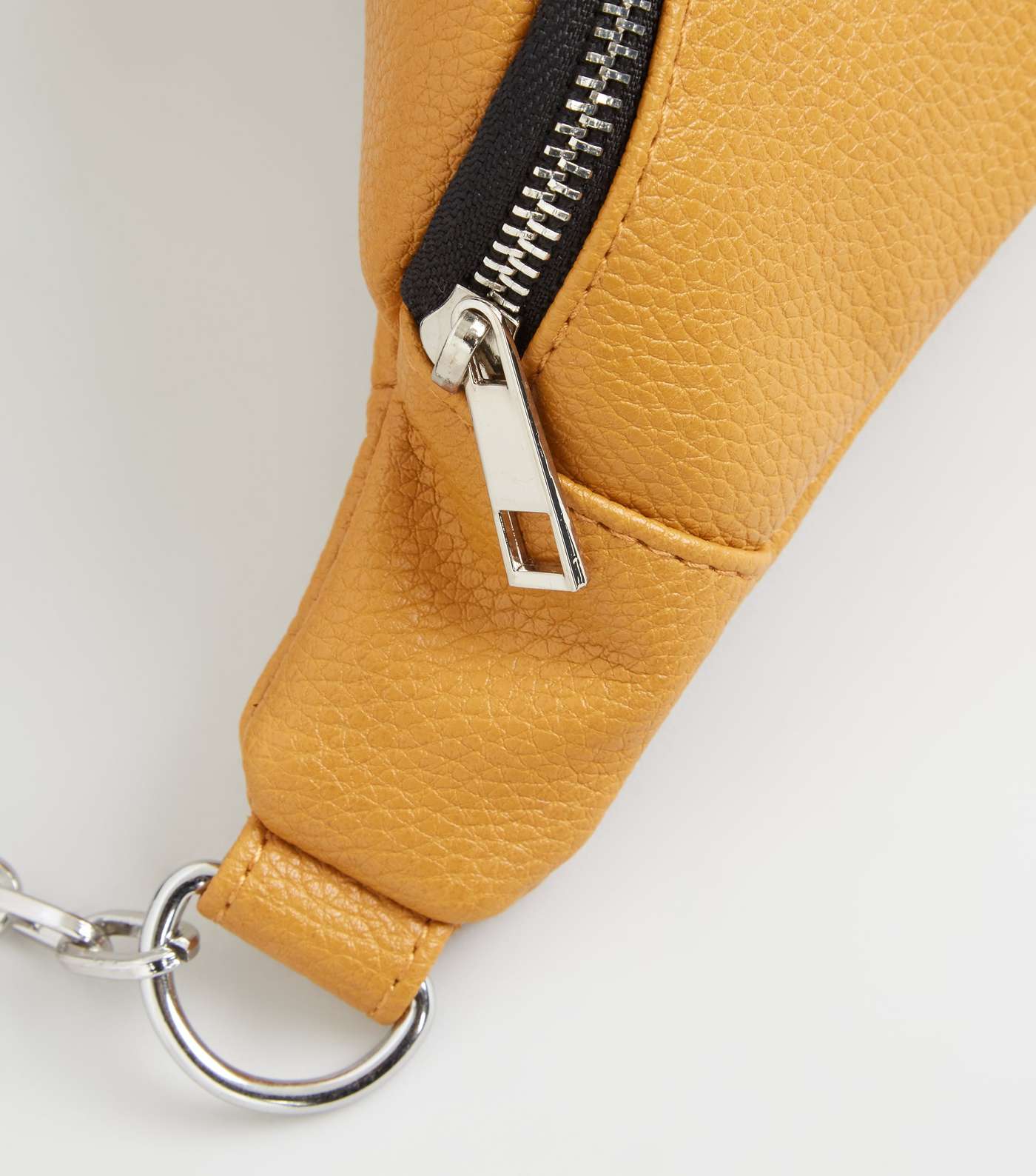 Mustard Leather-Look Chain Strap Utility Bum Bag Image 4