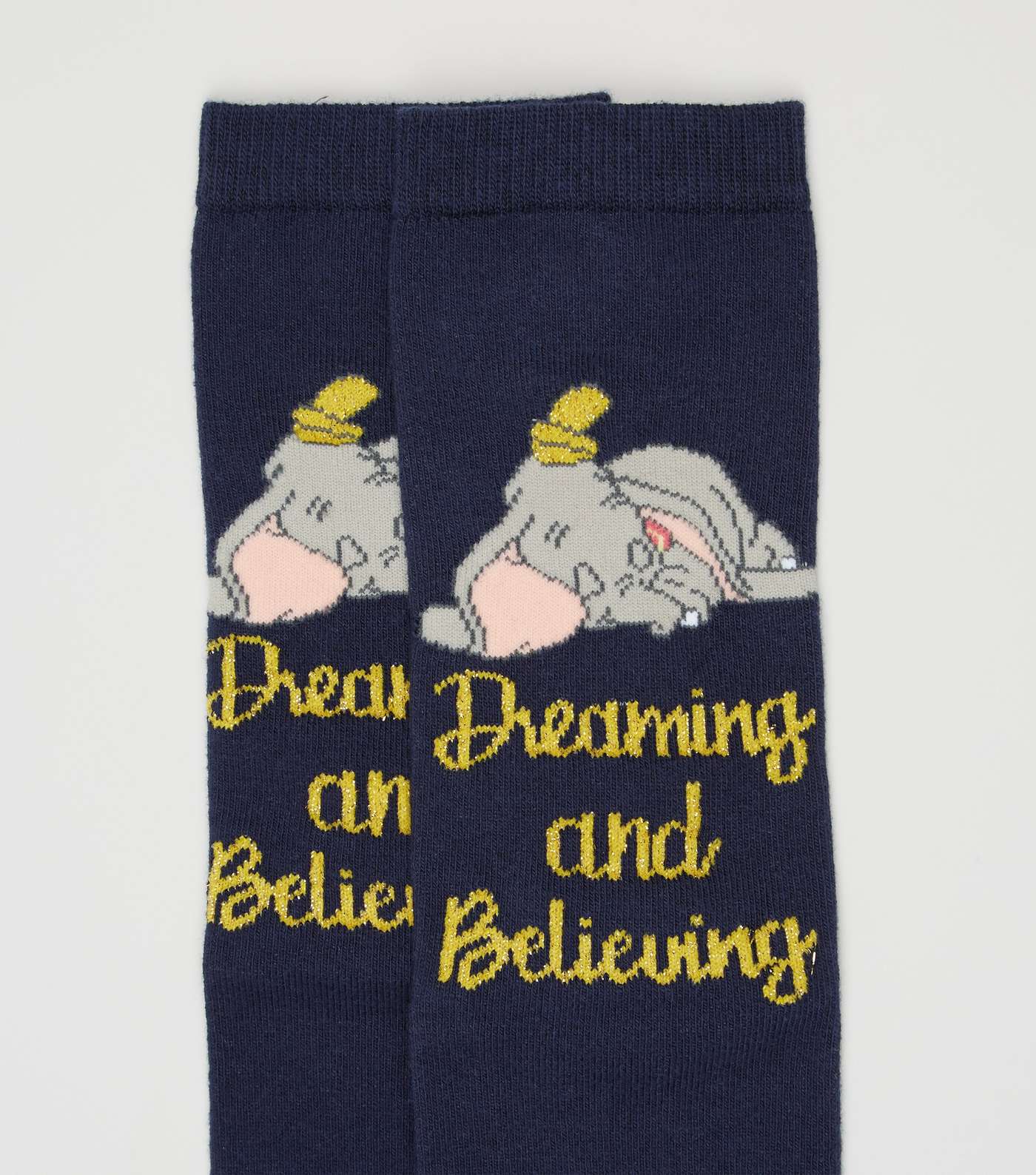 Navy Disney Dumbo Dreaming and Believing Socks Image 3