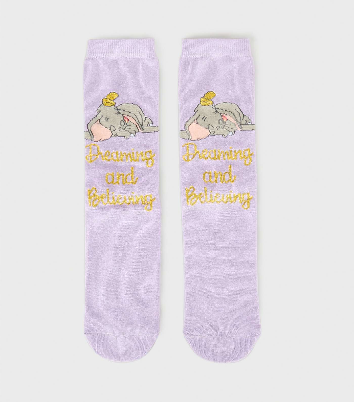 Lilac Disney Dumbo Dreaming and Believing Socks