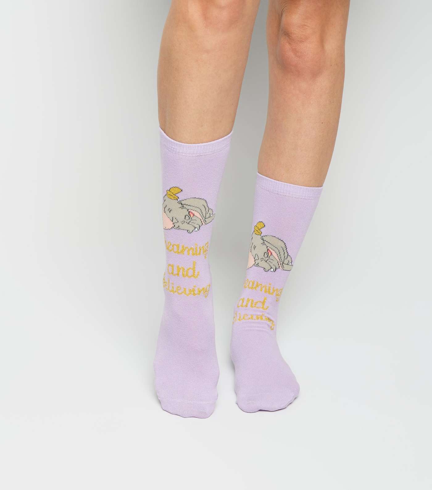 Lilac Disney Dumbo Dreaming and Believing Socks Image 2