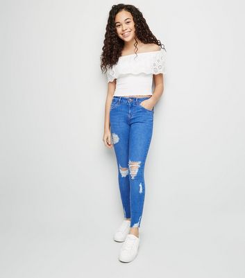 girls blue skinny jeans