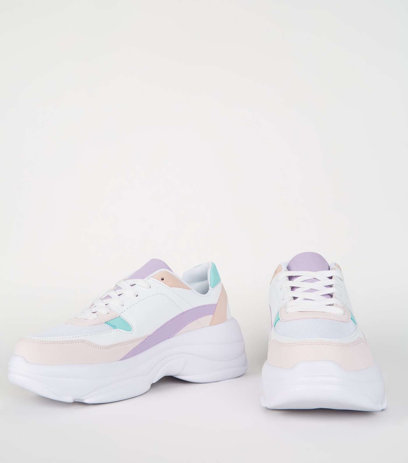 Multicoloured Pastel Chunky Sole Trainers Image 4
