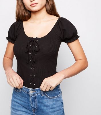 lace up sleeve top