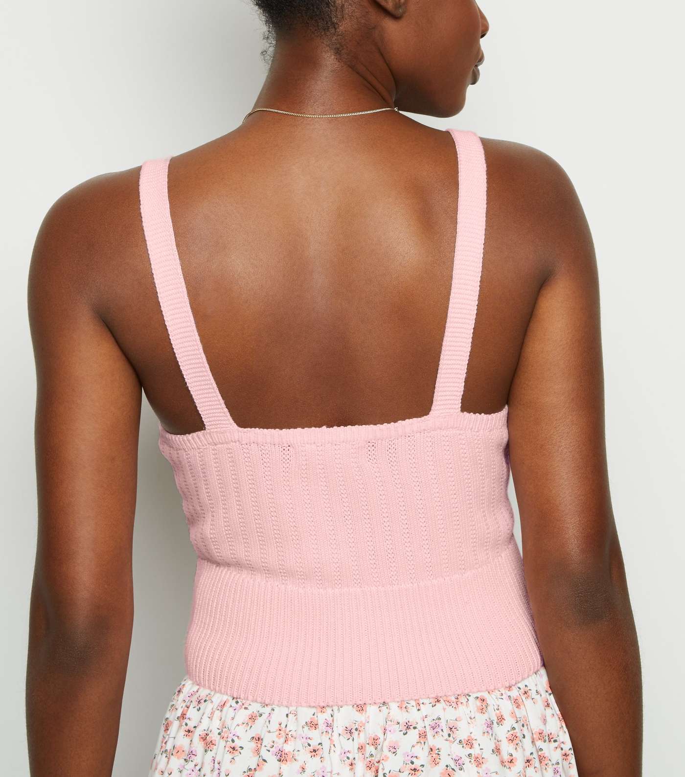 Pale Pink Knitted Bralette  Image 3