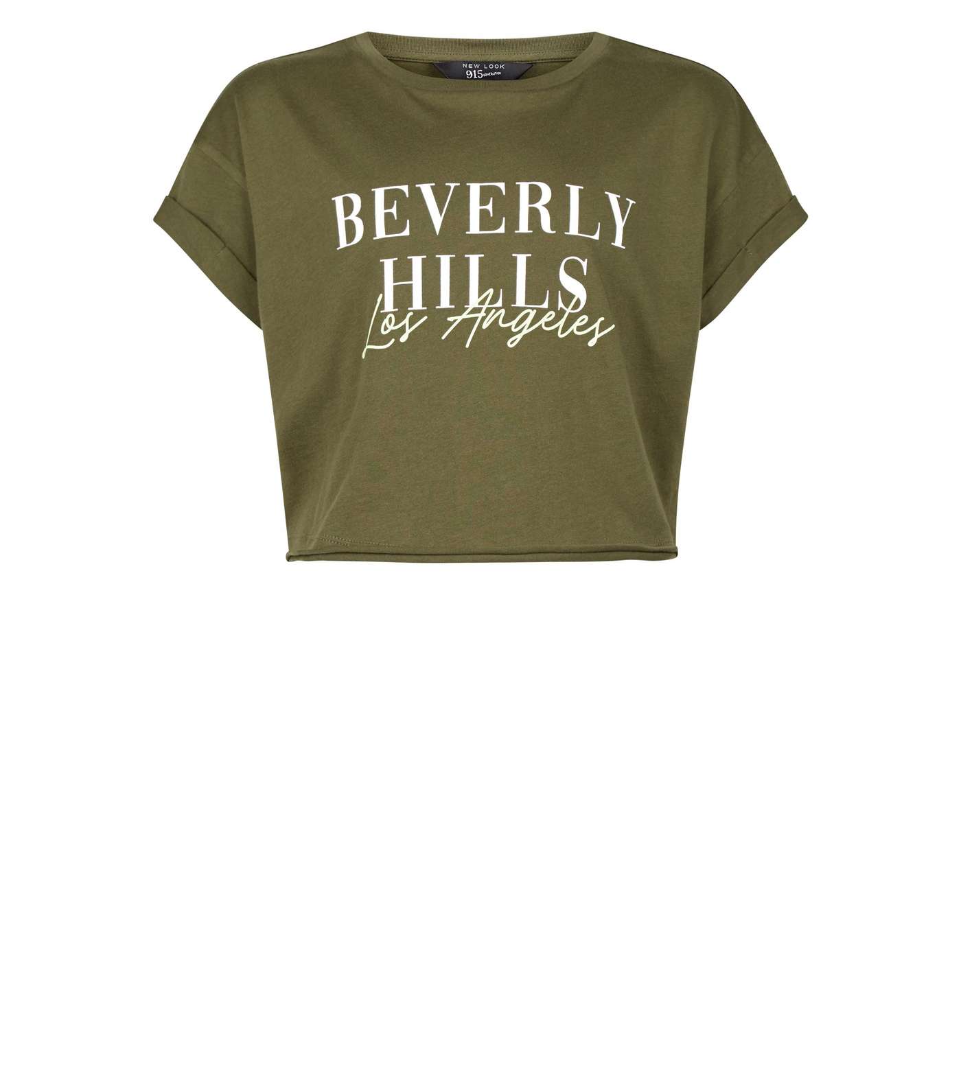 Girls Khaki Beverly Hills Slogan T-Shirt  Image 4