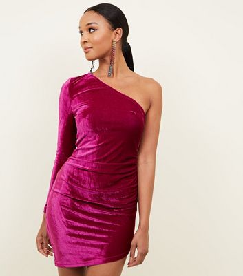 bright pink velvet dress