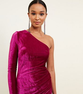 bright pink velvet dress