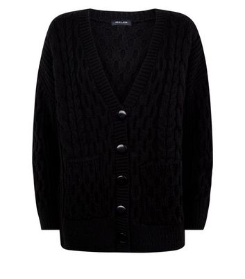 womens oversized black cardigan