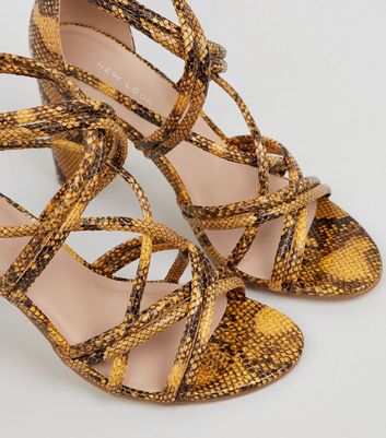 new look bling block heel sandal