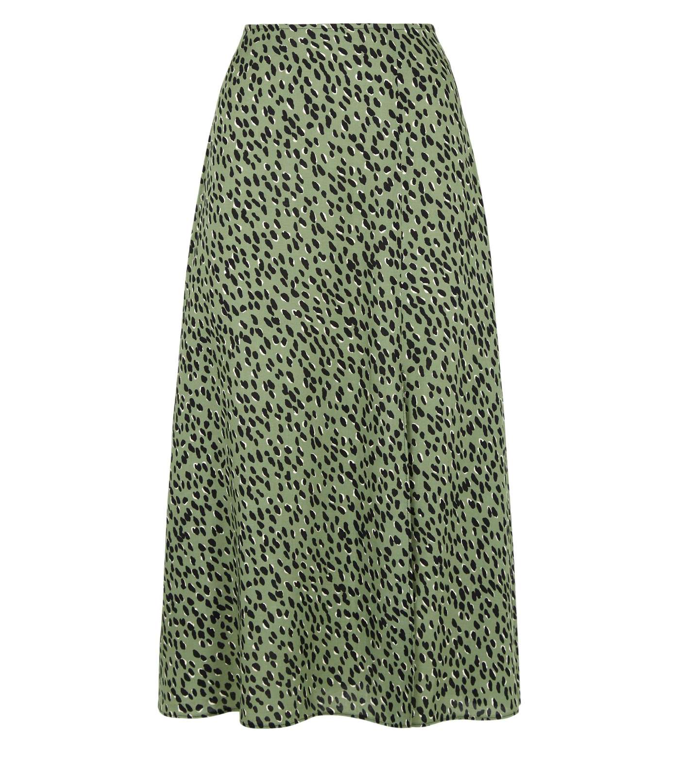 Green Spot Side Split Midi Skirt Image 4