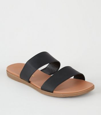 slip on 2 strap sandals