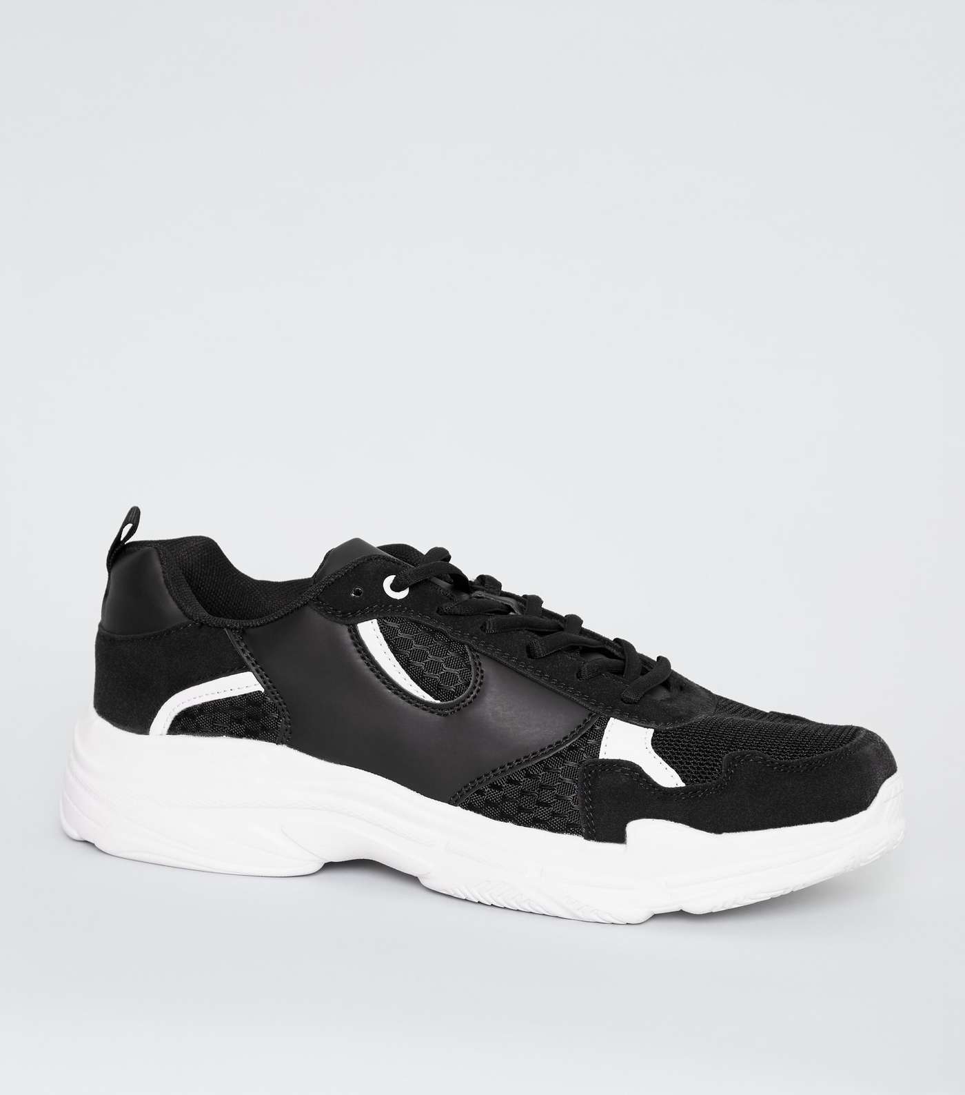 Black Panelled Chunky Trainers Image 2