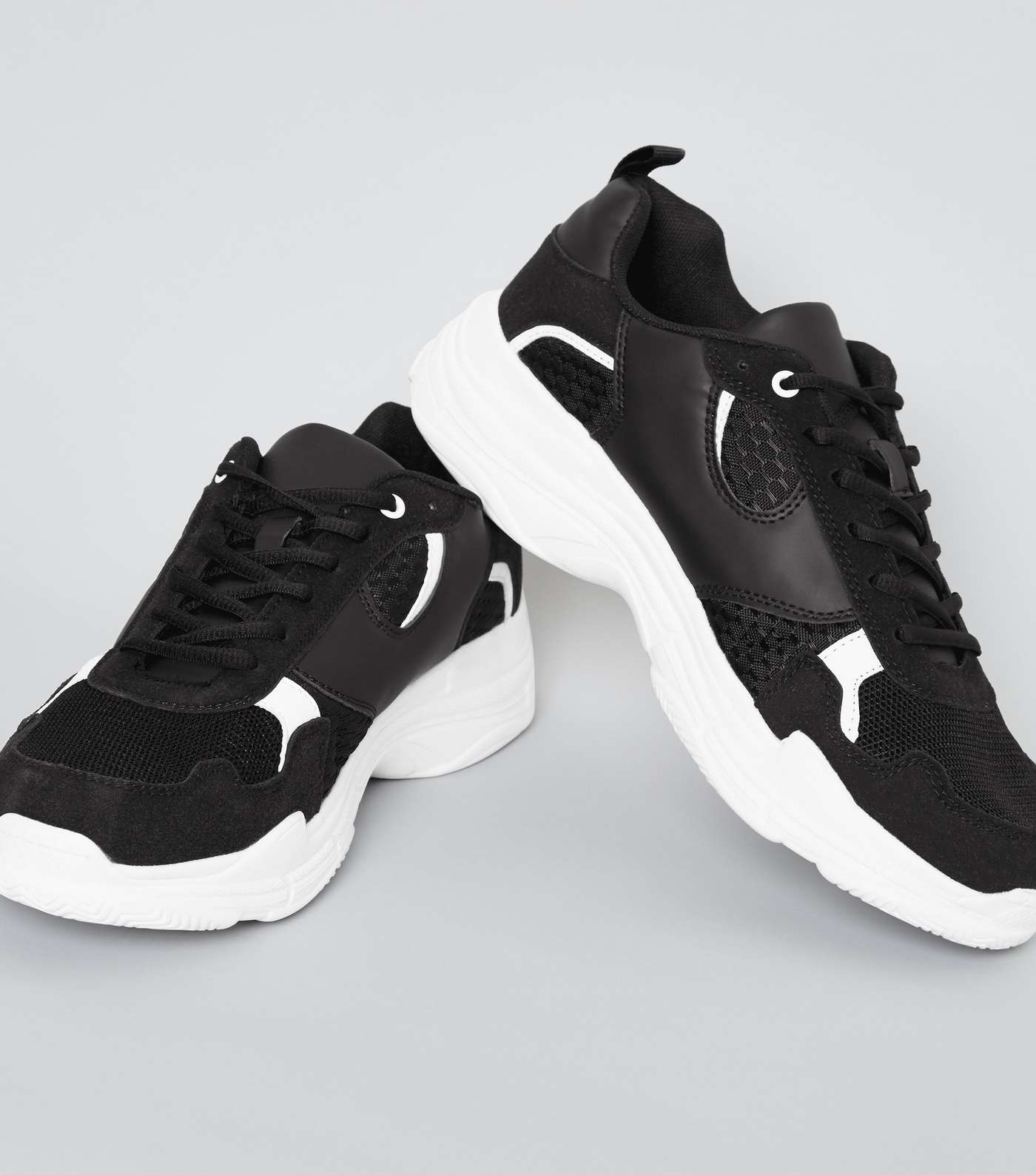 Black Panelled Chunky Trainers Image 4