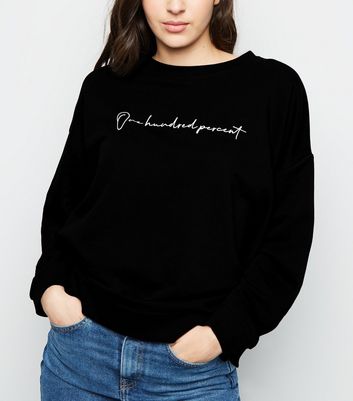 black slogan sweatshirt