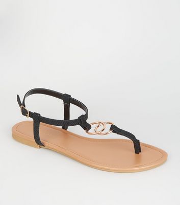 new look black flip flops