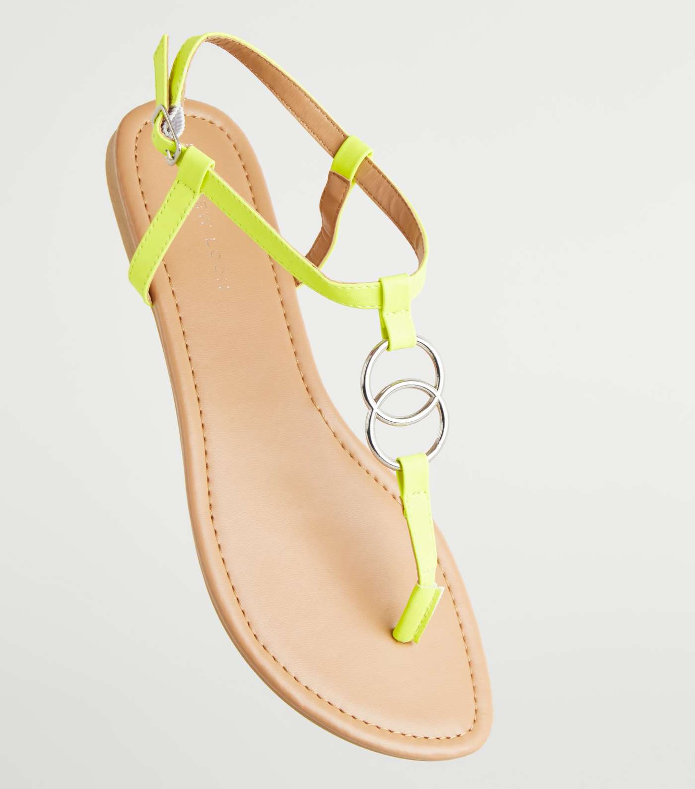 Yellow Ring Strap Flat Sandals Image 3