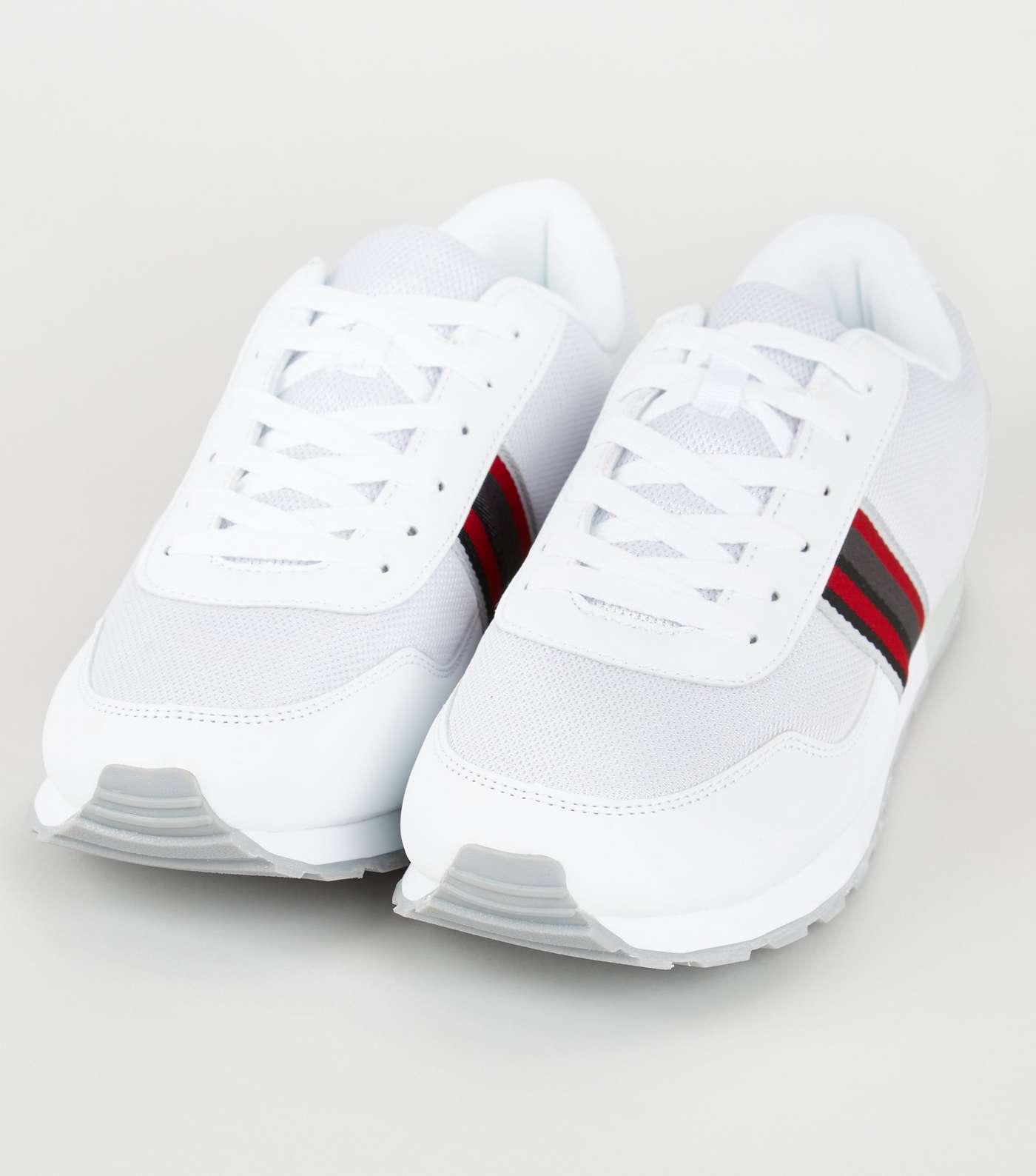 White Side Stripe Contrast Sole Trainers Image 4