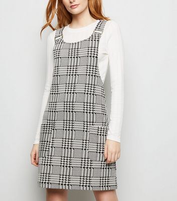new look checked pinafore dress