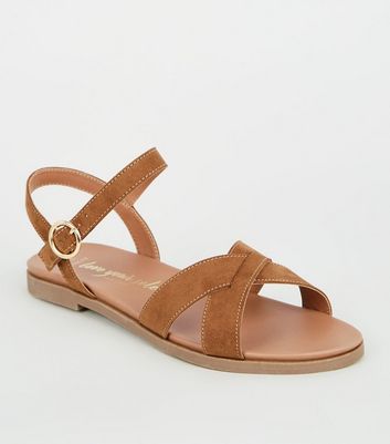 wide fit tan sandals