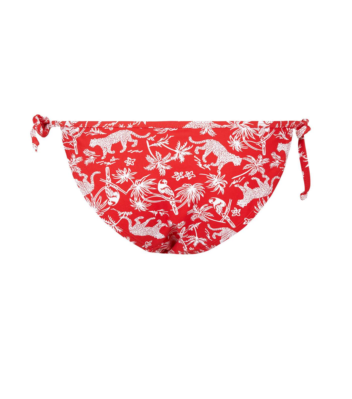 Red Tropical Tie Side Bikini Bottoms Image 5