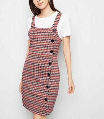 Side button shop pinafore dress