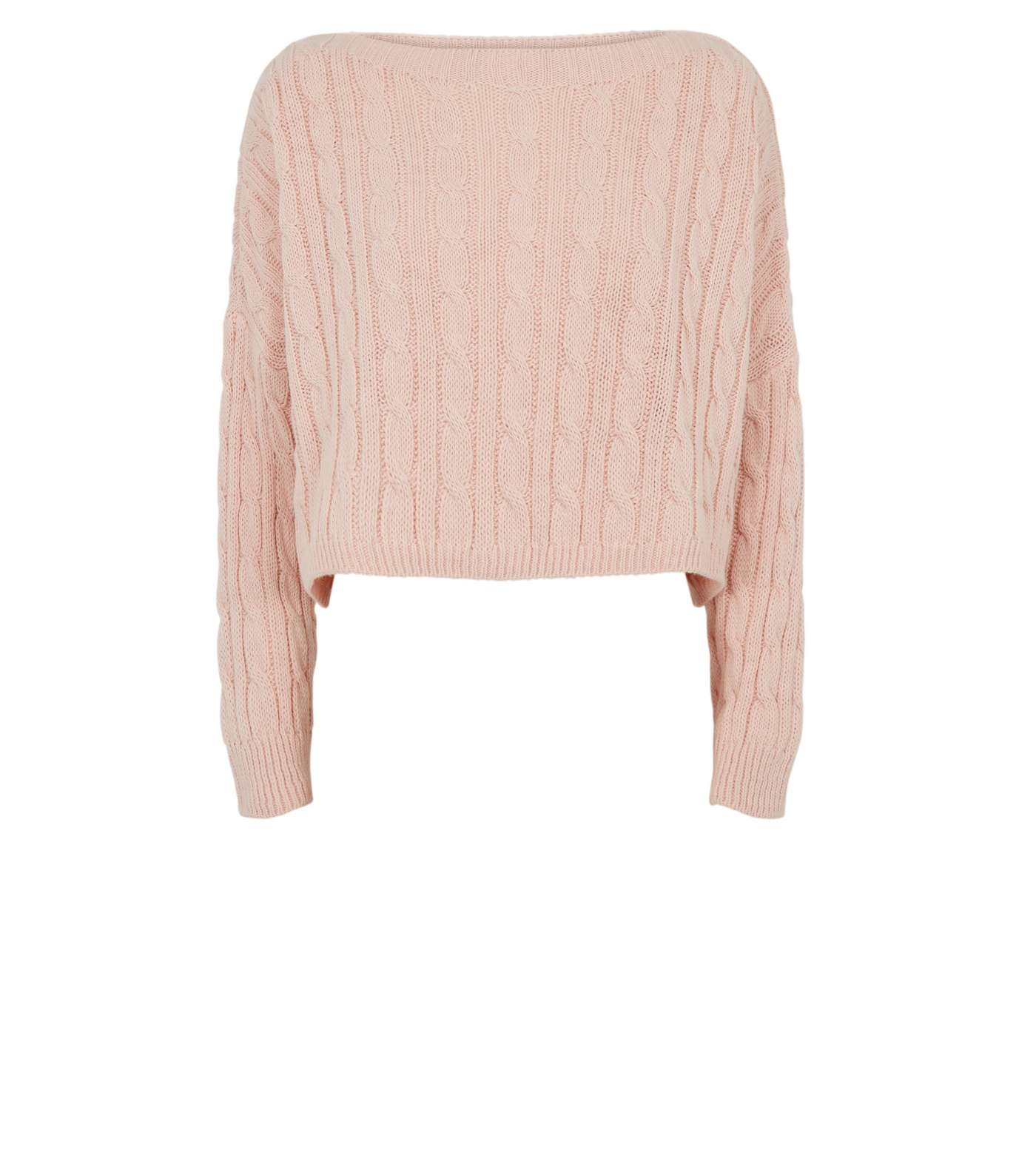 Cameo Rose Pale Pink Cable Knit Jumper Image 4