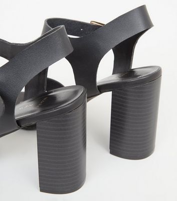 new look wide fit black sandals