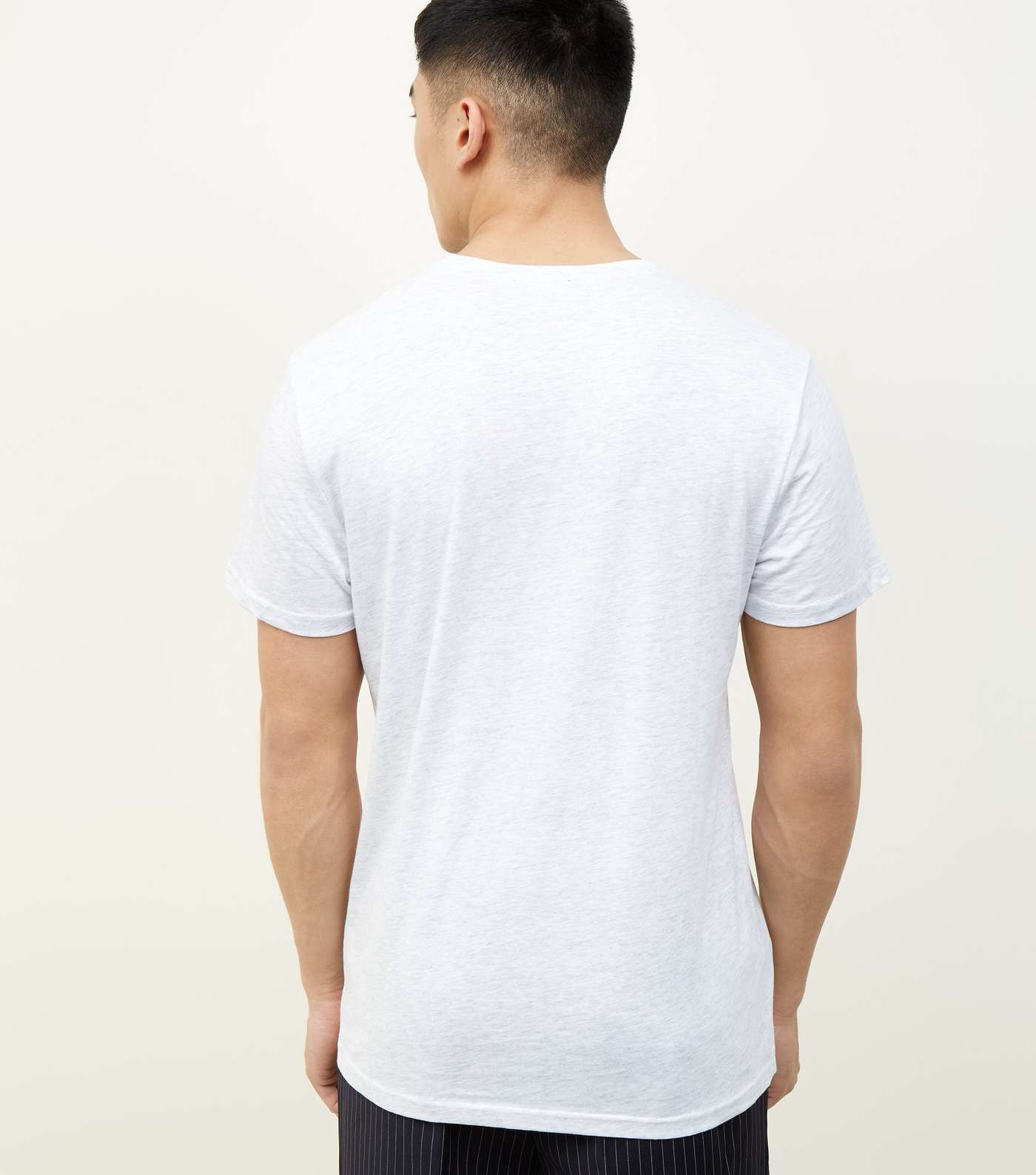2 Pack Pale Grey Marl Crew Neck T-Shirts Image 3