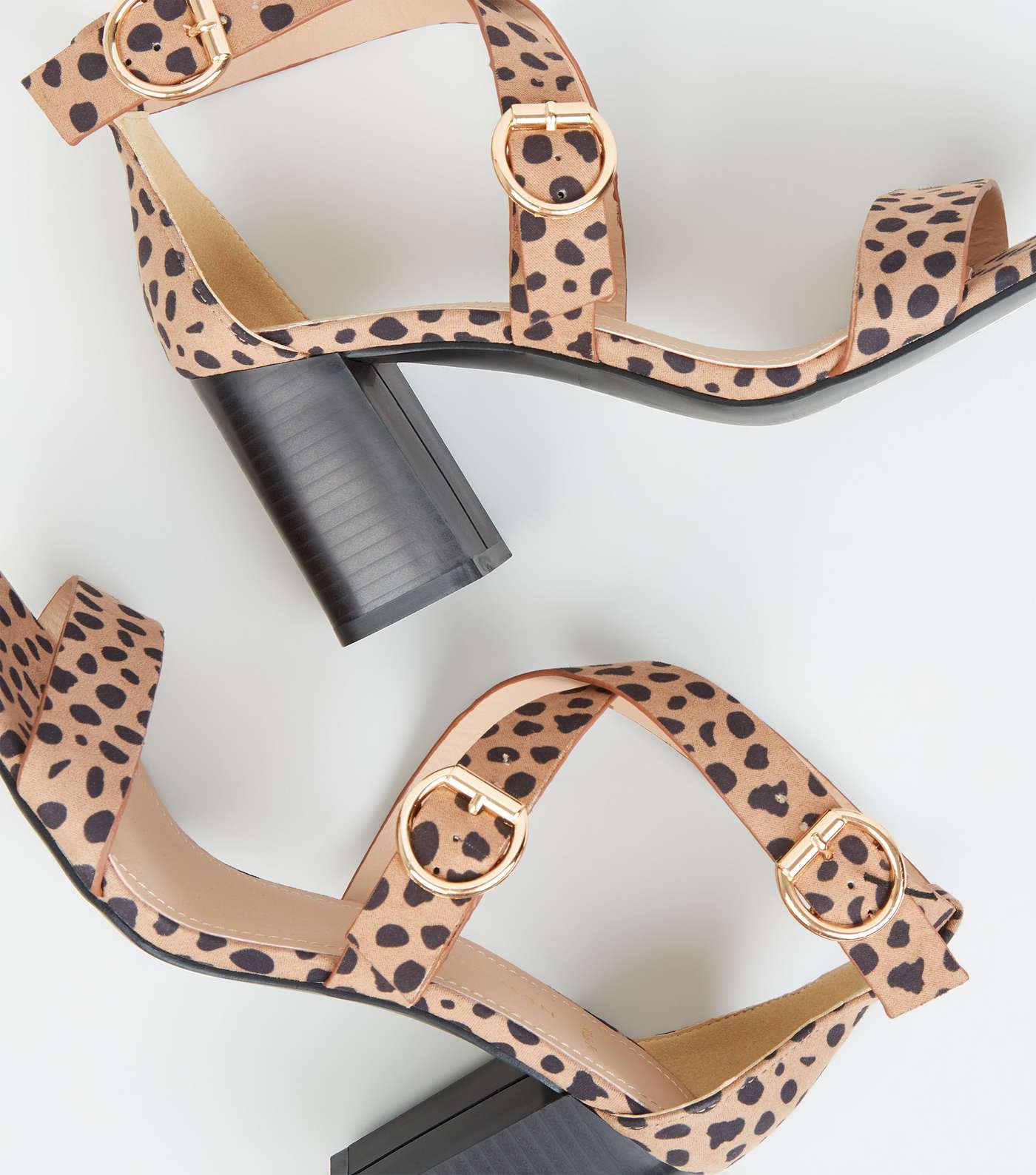 Wide Fit Brown Animal Print Strappy Sandals Image 3