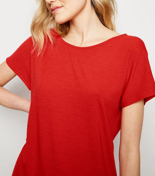 JDY – Rotes T-Shirt-Kleid