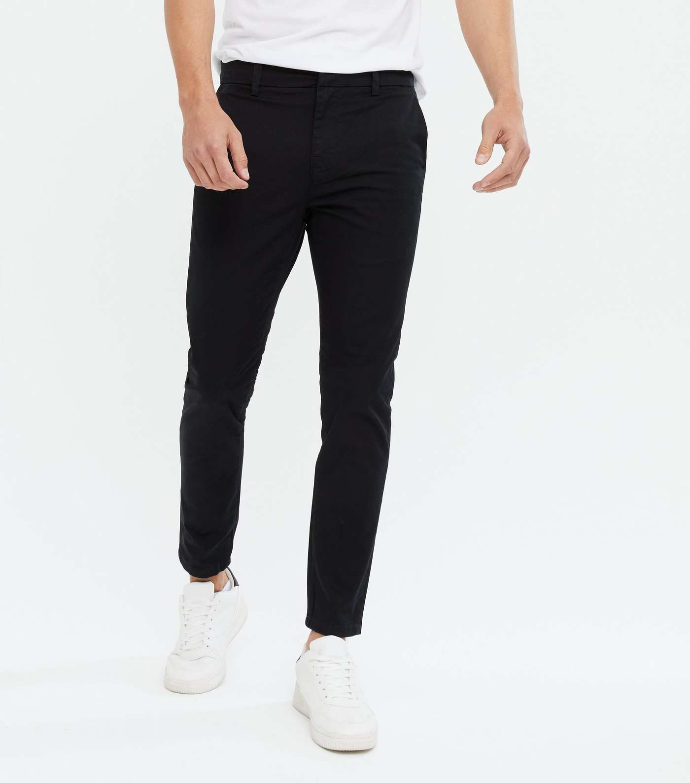 Black Skinny Stretch Cropped Trousers Image 2