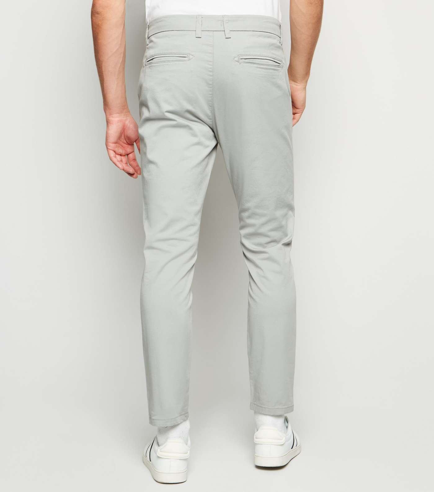 Pale Grey Skinny Stretch Cropped Trousers Image 5