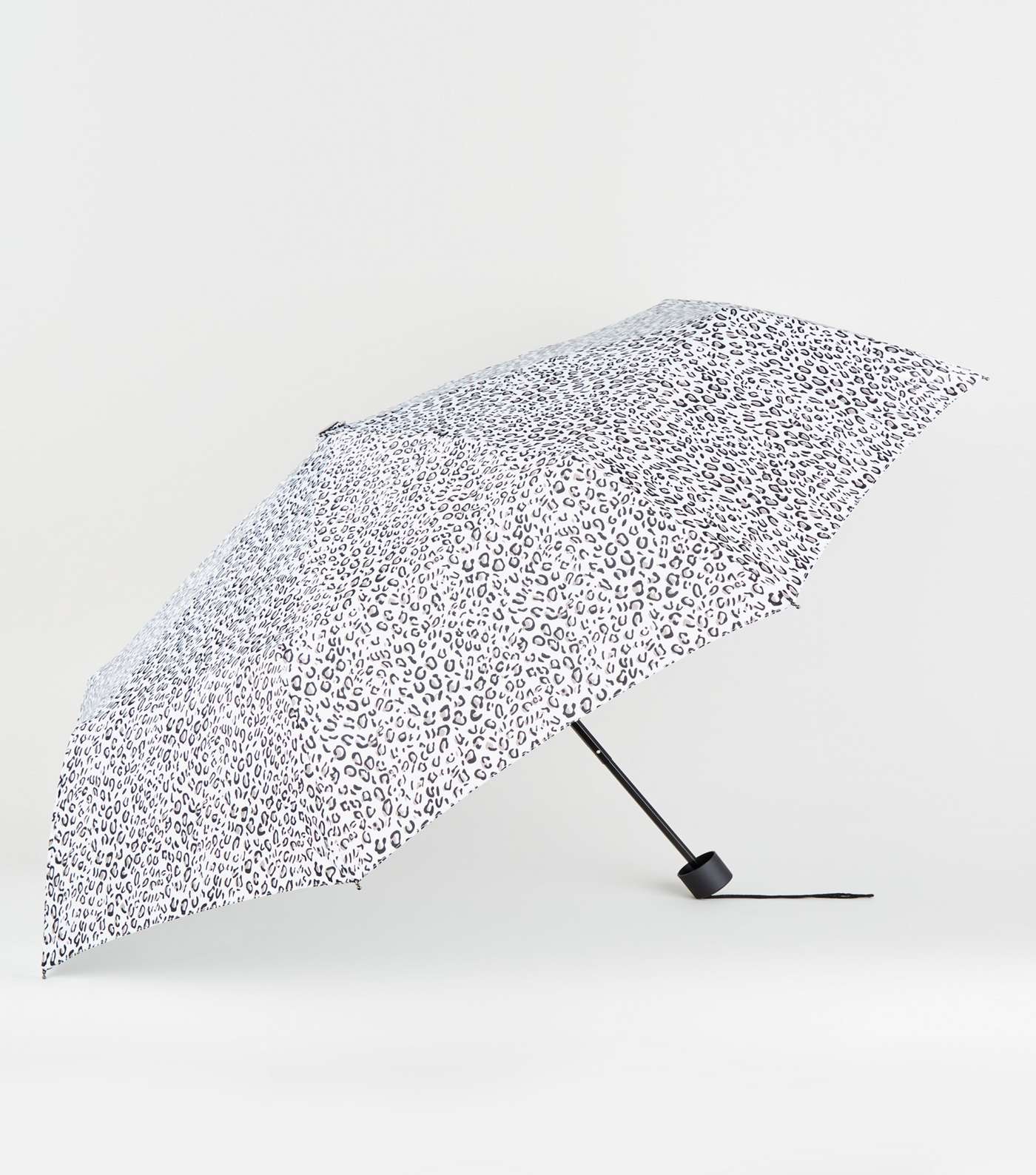 White Leopard Print Umbrella 