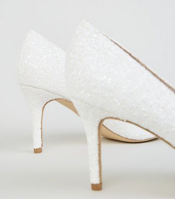 glitter mid heel court shoes