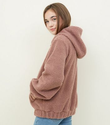 new look teddy hoodie