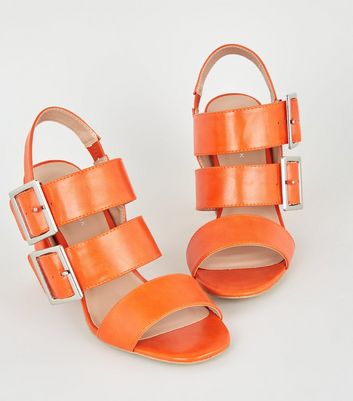 orange block heels