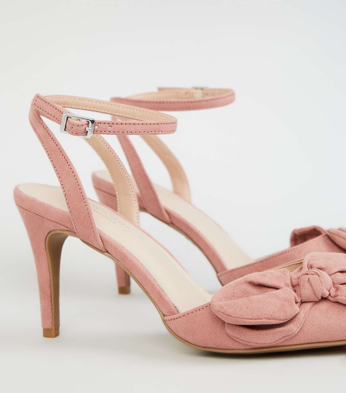 Pink Comfort Flex Suedette Bow Front Heels Image 4