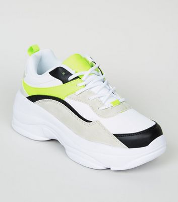black and neon trainers