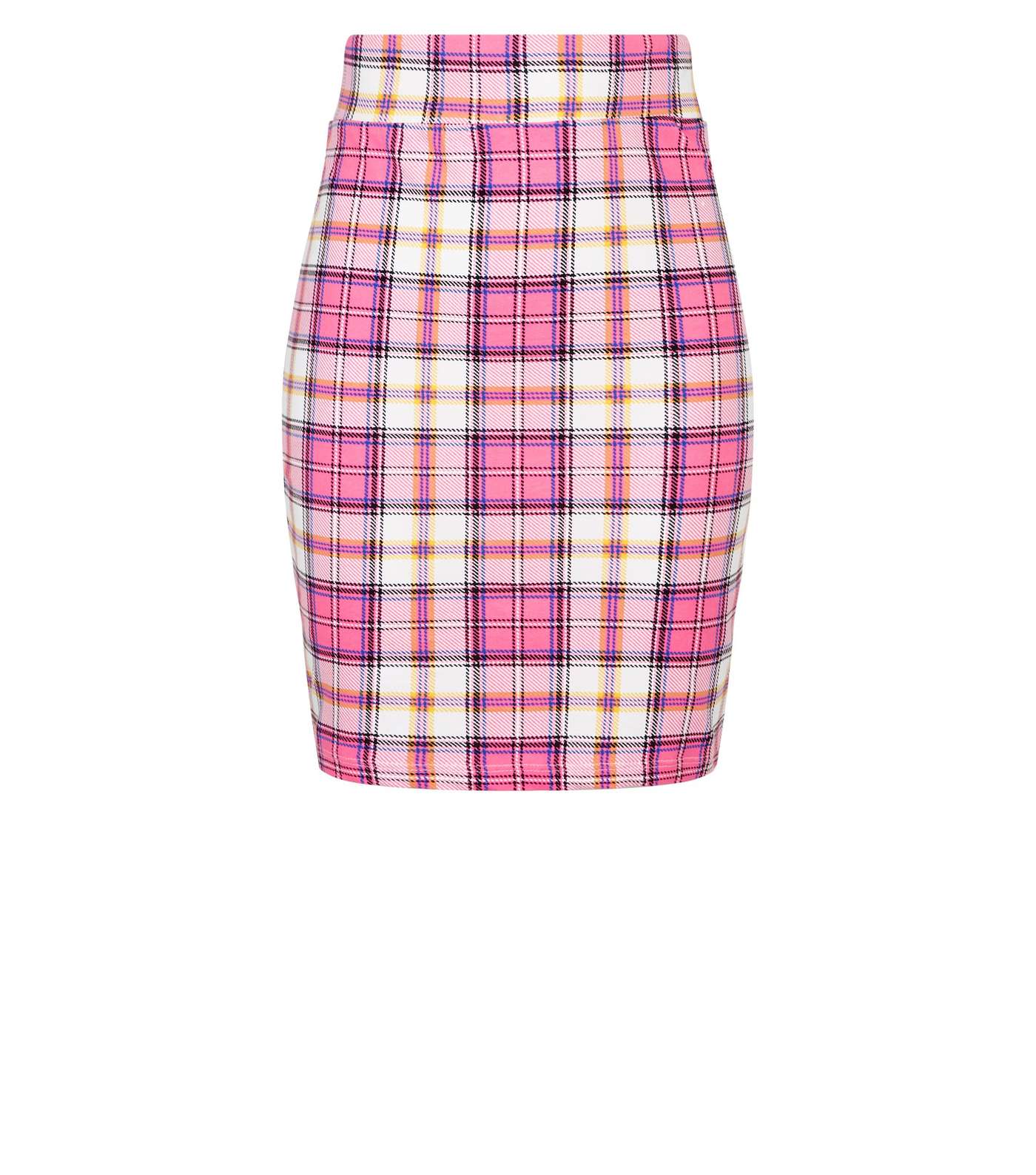 Girls Pink Check Tube Skirt Image 4